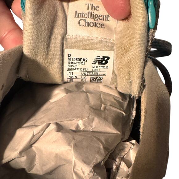 NIB Palace & New Balance Collab 580 Gargoyle Grey Blue MT580PA2 Low Sneakers 11 - Picture 8 of 16